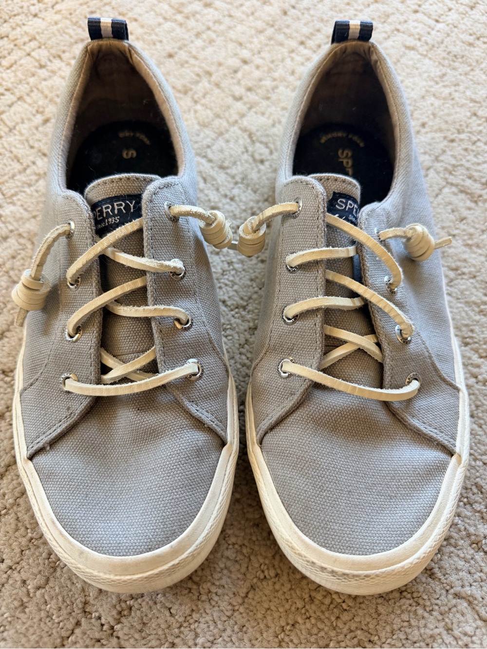 Sperry Light Gray Canvas Lace-Up Women's Sneakers